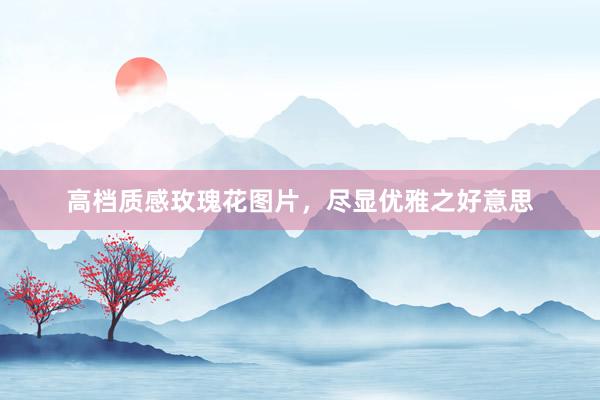 高档质感玫瑰花图片，尽显优雅之好意思